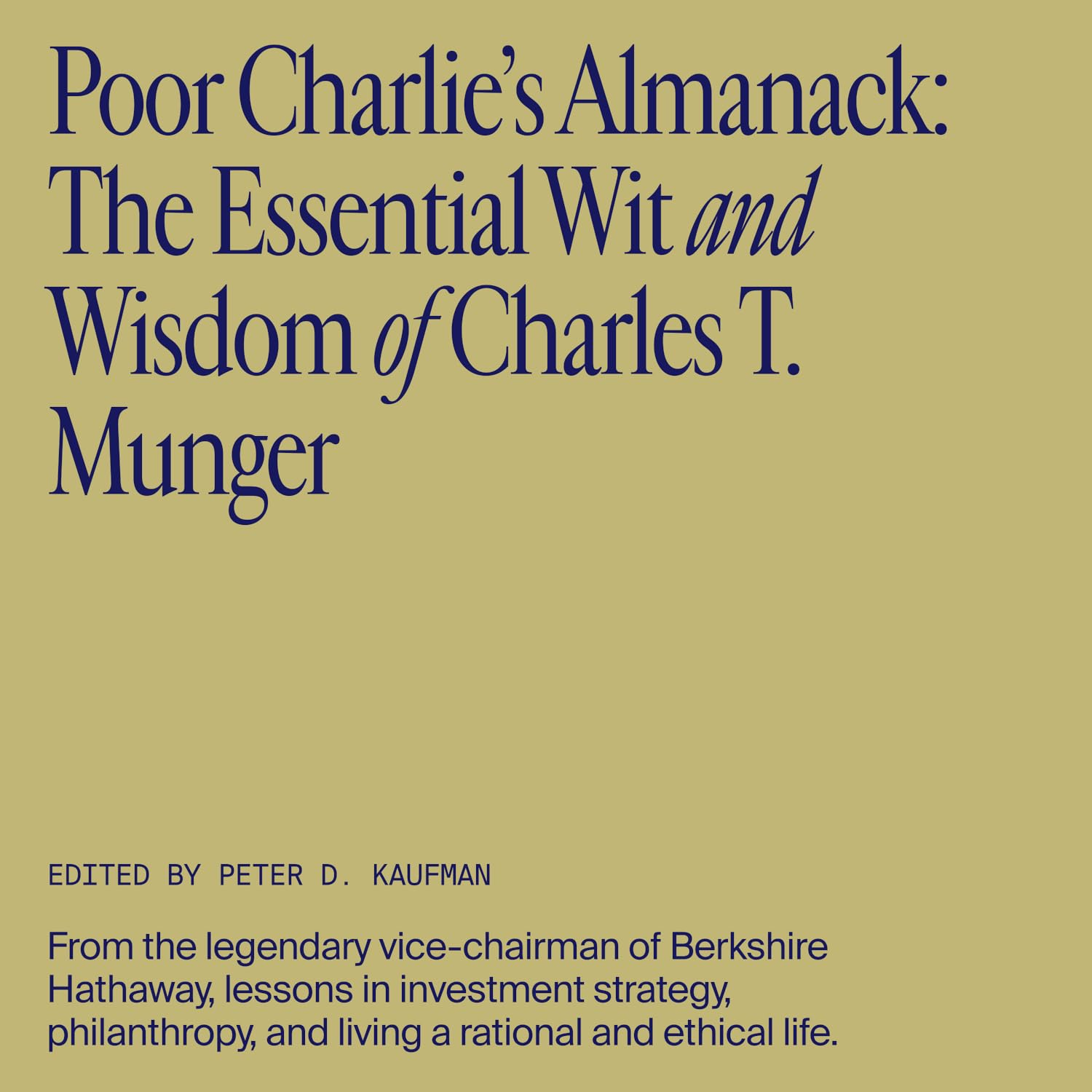 Poor Charlie's Almanack description
